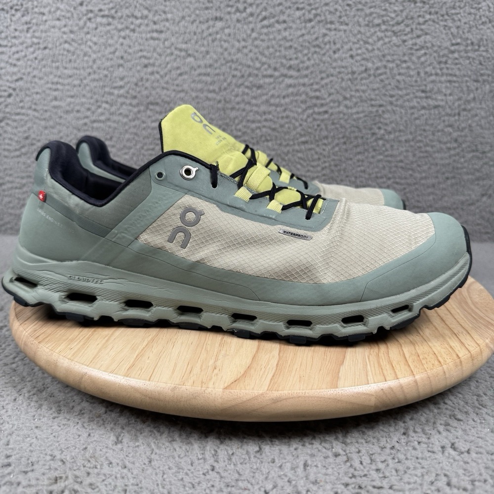 On Running Cloudvista Mens 12.5 Mint Green Waterproof Hiking Trail Shoes